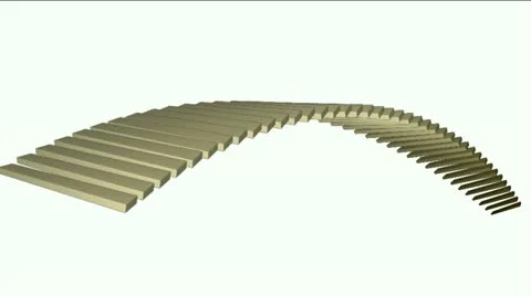 Square box shaped arch bridge,math geometry array,conveyor belt &amp; stairs,comput 스톡 동영상 11022608