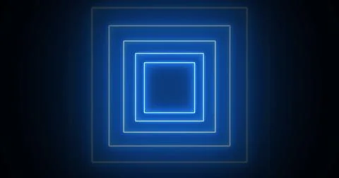 Square boxes animating in and out appear to disappear glowing bg. Rectangle.. Illustrazione stock