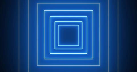 Square boxes animating in and out appear to disappear glowing bg. Rectangle.. Illustrazione stock