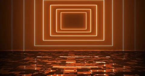 Square boxes animating in and out appear disappear glowing bg. Rectangle sh.. Stock Illustration