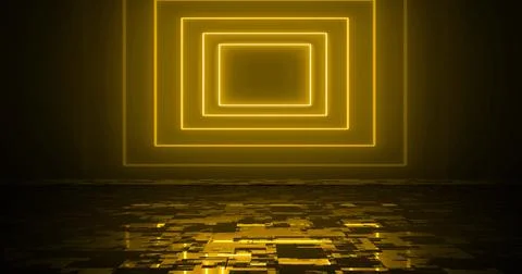 Square boxes animating in and out appear disappear glowing bg. Rectangle sh.. Illustrazione stock