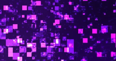 Square boxes falling abstract grid futuristic science crypto bg.Big data ma.. Stock Photos