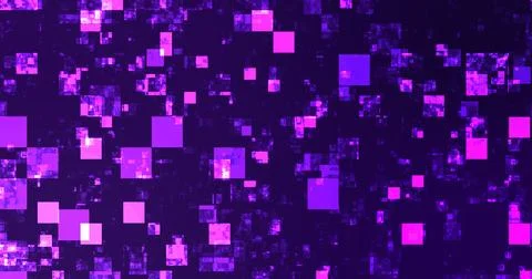 Square boxes falling abstract grid futuristic science crypto bg.Big data ma.. Stock Photos