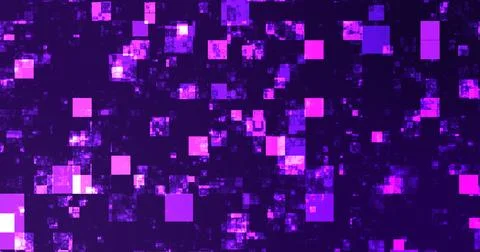 Square boxes falling abstract grid futuristic science crypto bg.Big data ma.. Stock Photos