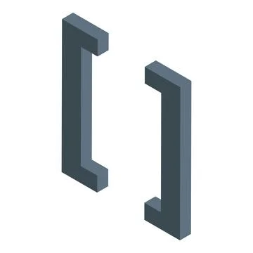 Square brackets creating empty space isometric 3d rendering Stock Illustration