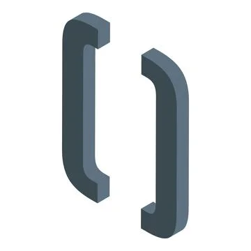 Square brackets forming open bracket symbol Stock Illustration