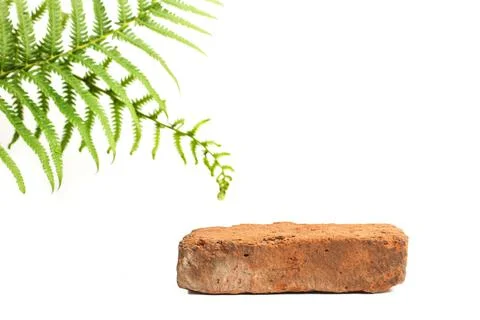 A square brick base on a white background with copy space Stock Photos