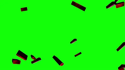 Square bricks particle with green screen loop animation Stock Footage 162021098