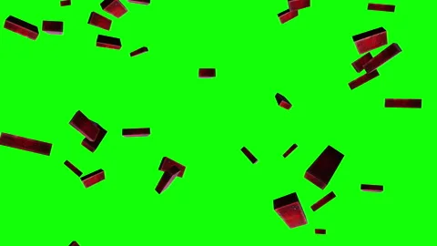Square bricks particle with green screen loop animation Stock Footage 162021337