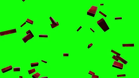 Square bricks particle with green screen loop animation Stock Footage 162021726