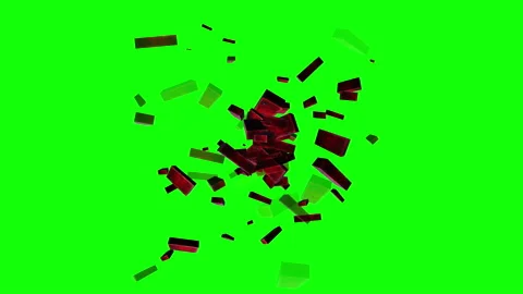 Square bricks particle with green screen loop animation Stock Footage 162021993