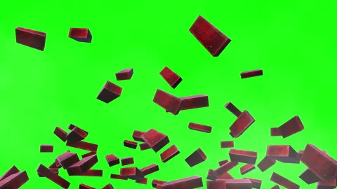 Square bricks particle with green screen loop animation Stock Footage 162022120