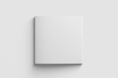 Square Brochure Magazine 3D Rendering White Blank Mockup Stock Illustration