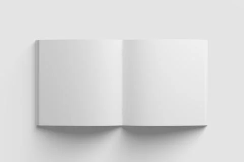 Square Brochure Magazine 3D Rendering White Blank Mockup Illustrazione stock