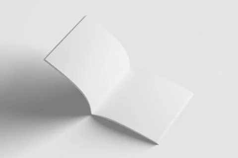 Square Brochure Magazine 3D Rendering White Blank Mockup Stock Illustration