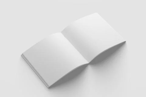 Square Brochure Magazine 3D Rendering White Blank Mockup Stock Illustration