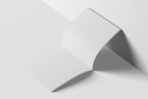 Square Brochure Magazine 3D Rendering White Blank Mockup Stock Illustration