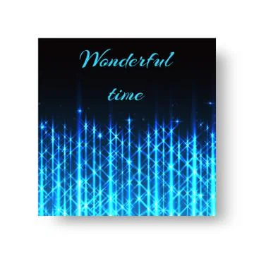 Square brochure with neon light Stock Illustration