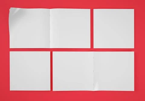 Square brochure on red background Stock Illustration