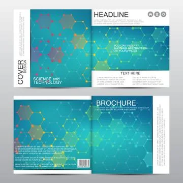 Square brochure template. Abstract vector background. Medical and chemical Stock Illustration