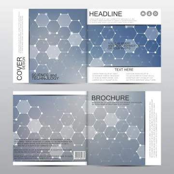 Square brochure template. Abstract vector background. Medical and chemical .. Stock Illustration