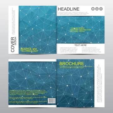 Square brochure template. Abstract vector background. Medical and chemical Stock Illustration