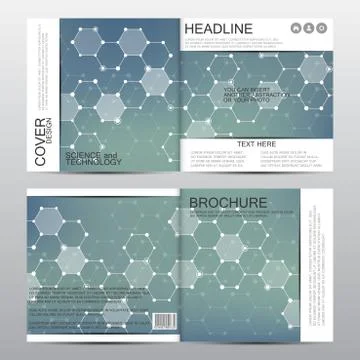 Square brochure template. Abstract vector background. Medical and chemical Stock Illustration