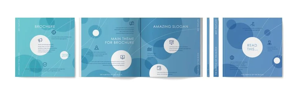 Square brochure template design. Stock Illustration