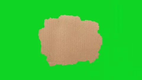Square brown craft paper piece floating flat revealing animated on green 库存影片 335216495
