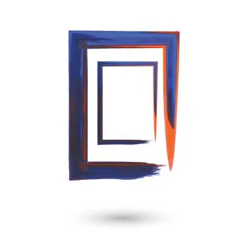 Square brush strokes for frames Stock Illustration