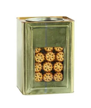 Square bucket of biscuits Stock Photos