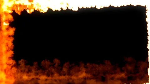 Square burning content frame of blazing fire trails Stock Illustration