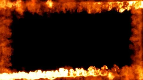 Square burning content frame of blazing fire trails 스톡 일러스트
