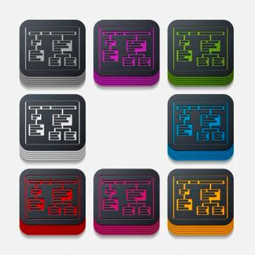 Square button: chart Stockillustratie