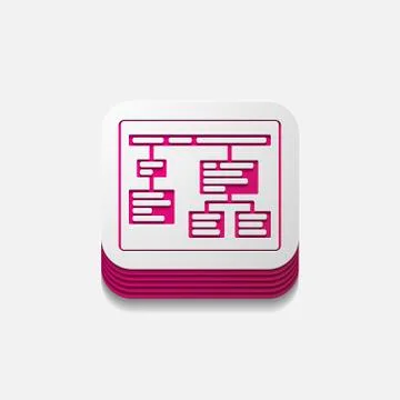 Square button: chart Illustrazione stock