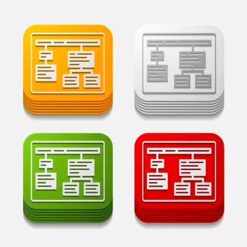 Square button: chart イラスト素材