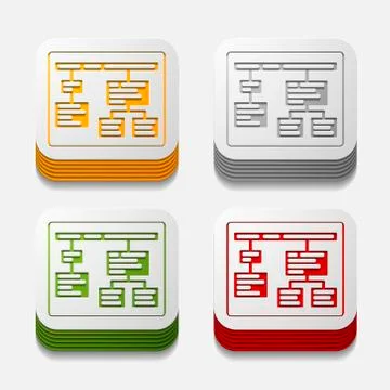 Square button: chart Stockillustratie