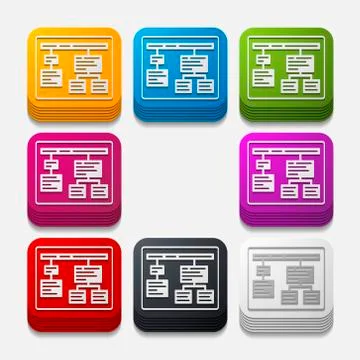 Square button: chart Stock Illustration