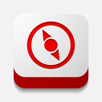 Square button: compass Stock Illustration