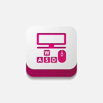 Square button: computer 스톡 일러스트