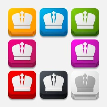 Square button: crown Stock Illustration