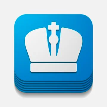 Square button: crown 库存插图