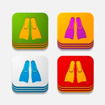 Square button: flipper Stock Illustration