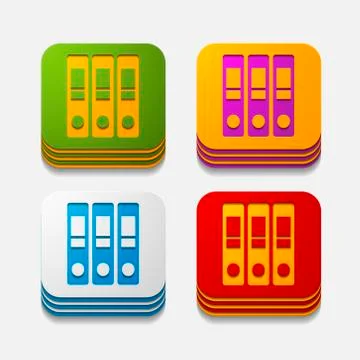 Square button: folder Stock Illustration
