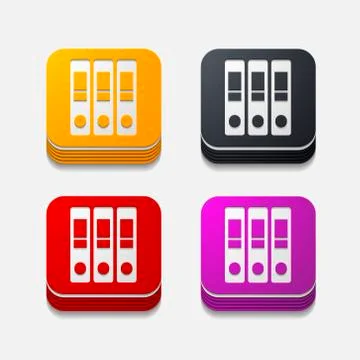 Square button: folder Stock Illustration