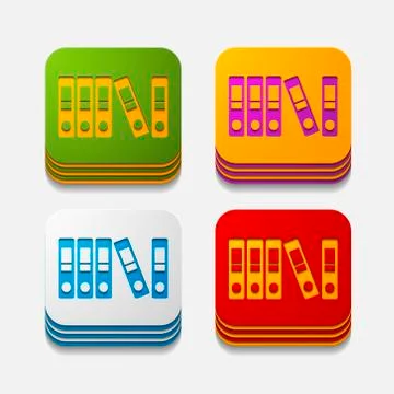 Square button: folder Stock Illustration