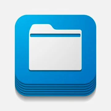 Square button: folder イラスト素材
