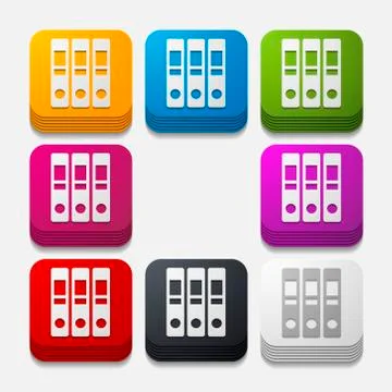 Square button: folder 스톡 일러스트
