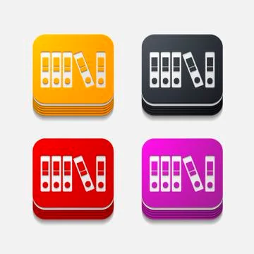 Square button: folder Illustrazione stock