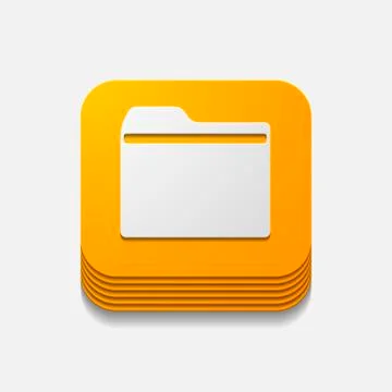 Square button: folder Illustrazione stock